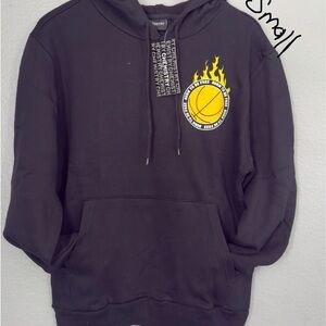 Chemistry Black Hoodie with Yellow Flame Graphic